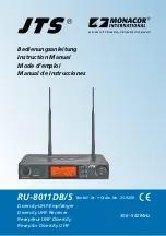 Monacor JTS RU-8011DB/5 Instruction Manual preview