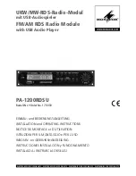 Preview for 1 page of Monacor PA-1200RDSU Installation And Operating Instructions Manual