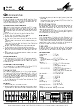 Предварительный просмотр 1 страницы Monacor PA-802 Operating Instructions