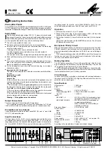 Preview for 2 page of Monacor PA-802 Operating Instructions