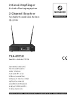 Preview for 1 page of Monacor TXA-802SR Instruction Manual