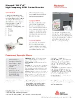 Preview for 2 page of Monarch 9855 HF Specifications