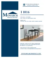 Preview for 1 page of Monarch I 1016 Assembly Instructions Manual