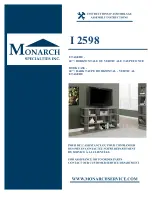 Preview for 1 page of Monarch I 2598 Assembly Instruction Manual