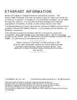 Monarch MonarchNet Ethernet Print Server User Manual preview