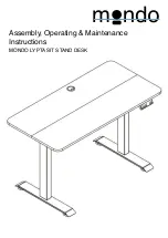 Preview for 1 page of Mondo LYPTASIT STAND DESK Assembly, Operating & Maintenance Instructions