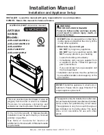 Preview for 1 page of Monessen Hearth Artisan AVFL42NIP-BU Installation Manual