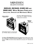 Предварительный просмотр 1 страницы Monessen Hearth BWB400 Series Installation, Operation And Maintenance Manual