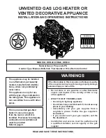 Preview for 1 page of Monessen Hearth DEB20 Installation And Operating Instructions Manual