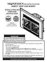 Monessen Hearth Direct Vent Gas Insert IDV380NVC Installation And Operating Instructions Manual preview