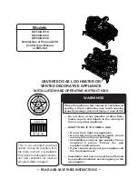 Preview for 1 page of Monessen Hearth DLY18 Installation And Operating Instructions Manual