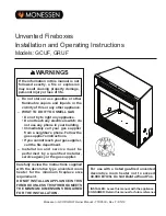 Monessen Hearth GCUF Series Installation And Operating Instructions Manual preview