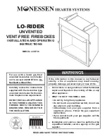 Monessen Hearth LO-RIDER LCUF36 Installation And Operating Instructions Manual preview