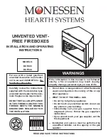 Preview for 1 page of Monessen Hearth Unvented Vent-Free Fireboxes BUF400 Installation And Operating Instructions Manual