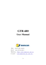 Monicon GTR-680 User Manual preview