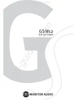 Preview for 1 page of Monitor Audio GSW12 Setup Manual