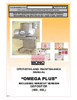 Mono OMEGA PLUS Operating And Maintenance Manual предпросмотр