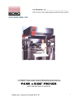 Preview for 1 page of Mono PARK n RIDE Operating And Maintenance Manual