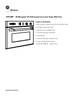 Предварительный просмотр 2 страницы Monogram Monogram ZET1038PFSS Dimensions And Specifications