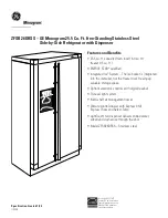 Предварительный просмотр 2 страницы Monogram Monogram ZFSB26DRSS Dimensions And Specifications