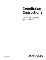 Monogram ZIFS360NHLH Installation Instructions Manual предпросмотр