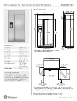 Monogram ZISS420DHSS Dimension Manual предпросмотр