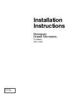 Предварительный просмотр 1 страницы Monogram ZWL1126SJ Installation Instructions Manual