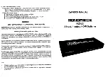 Предварительный просмотр 1 страницы Monoprice HDX-301 Owner'S Manual