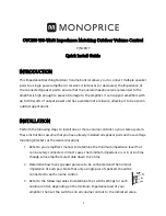 Предварительный просмотр 1 страницы Monoprice OVC100 Quick Install Manual