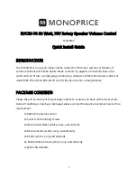 Monoprice RVC50-70 Quick Install Manual предпросмотр