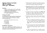 Preview for 1 page of Monoprice Speaker Volume Control with Infrared Repeater User Manual