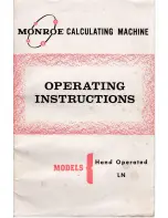 Monroe Hand Operated LN Operating Instructions Manual preview