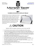 monster tower HS1 Installation Instructions And Owner'S Manual preview