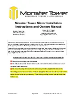 monster tower MIR Installation Instructions And Owner'S Manual preview