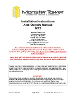 monster tower MT2 Installation Instructions And Owner'S Manual preview