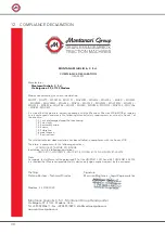 Preview for 30 page of Montanari MGX80 Installation, Use And Maintenance Manual