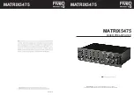 Предварительный просмотр 1 страницы Montarbo FIVEO MATRIX5475 Owner'S Manual