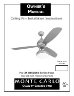 Предварительный просмотр 1 страницы Monte Carlo Fan Company 3ASR52XXD Series Owner'S Manual