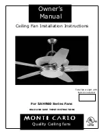 Предварительный просмотр 1 страницы Monte Carlo Fan Company 5AHR60 Series Owner'S Manual