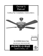 Предварительный просмотр 1 страницы Monte Carlo Fan Company 5CMR56 Series Owner'S Manual