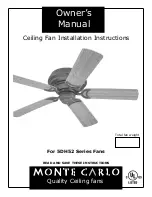 Предварительный просмотр 1 страницы Monte Carlo Fan Company 5DH52 Series Owner'S Manual