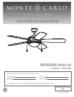 Предварительный просмотр 1 страницы Monte Carlo Fan Company 5DIO52 D Series Owner'S Manual And Installation Manual