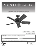 Monte Carlo Fan Company 5DS34XX Series Owner'S Manual And Installation Manual preview