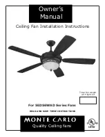 Предварительный просмотр 1 страницы Monte Carlo Fan Company 5ED56WAD Series Owner'S Manual