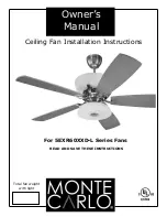 Monte Carlo Fan Company 5EXR60XXD-L Series Owner'S Manual preview