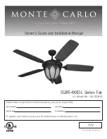 Monte Carlo Fan Company 5GIR54XXD-L Series Owner'S Manual And Installation Manual preview