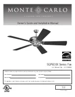 Monte Carlo Fan Company 5GP60XX Series Owner'S Manual And Installation Manual preview