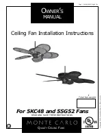 Предварительный просмотр 1 страницы Monte Carlo Fan Company 5KC48 Owner'S Manual