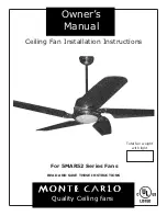 Предварительный просмотр 1 страницы Monte Carlo Fan Company 5MAR52 Series Owner'S Manual