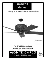 Предварительный просмотр 1 страницы Monte Carlo Fan Company 5PAR52 Series Owner'S Manual